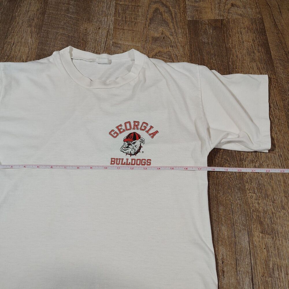 Vintage Georgia Bulldogs Womens T Shirt Size M White Boxy Single Stitch College - Picture 5 of 7